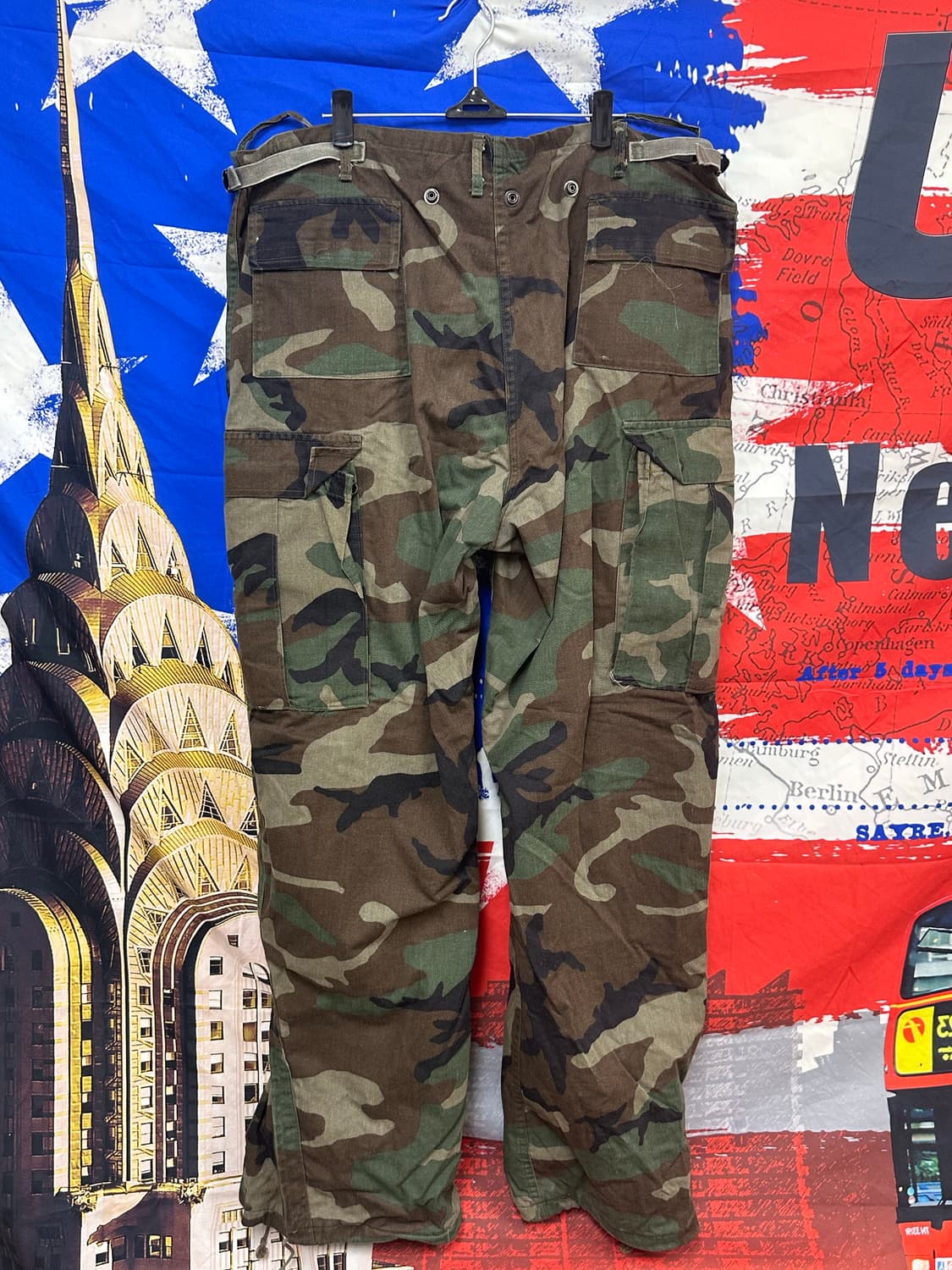 s급빈티지 카모밀리터리 와이드 팬츠 36 상품이미지7