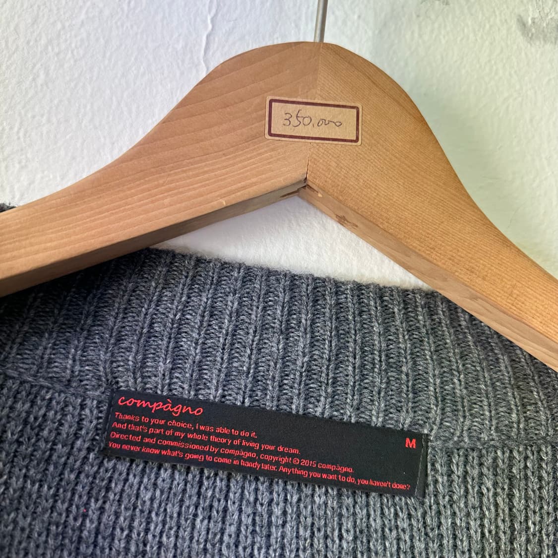 OS 꼼파뇨 진그레이 루즈오버핏 헤비울 브이넥가디건 상품이미지3