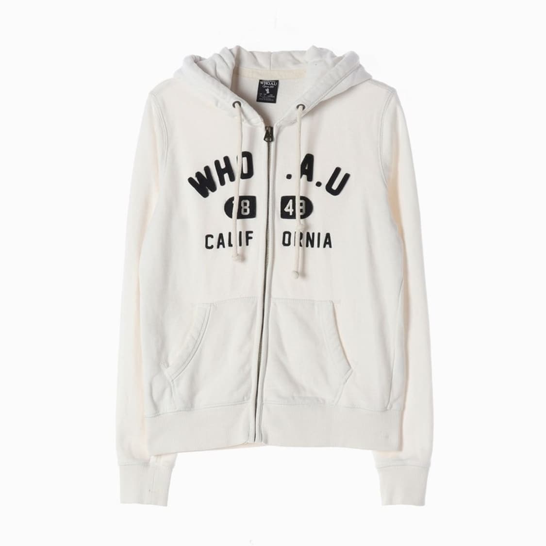 후아유 화이트 레터링 후드집업 L 상품이미지1