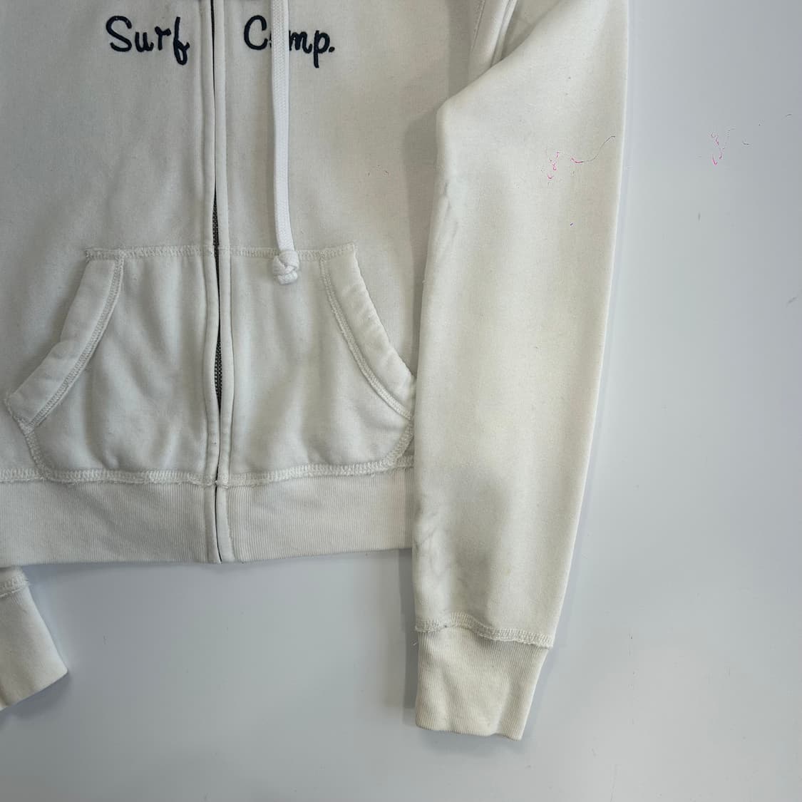 Hollister 홀리스터 네이비 레터링 로고 화이트 후드집업 상품이미지5