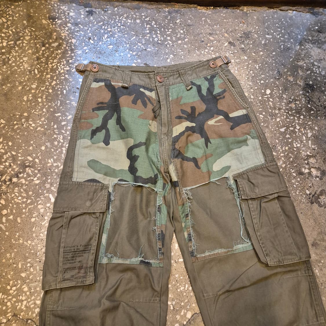 30인치 카모배색 면 와이드 카고팬츠  상품이미지6