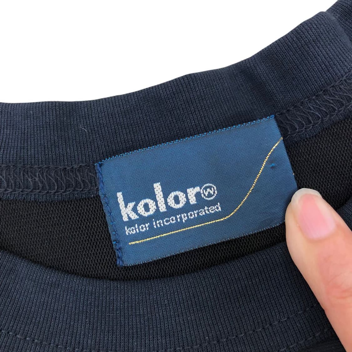 kolor 컬러 쉬폰 프릴레이스 도킹 티셔츠 상품이미지8