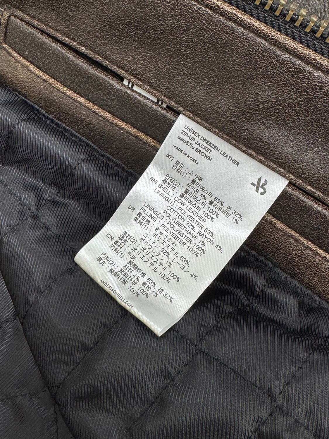 앤더슨벨 DRESZEN LEATHER ZIP-UP JACKET 상품이미지6