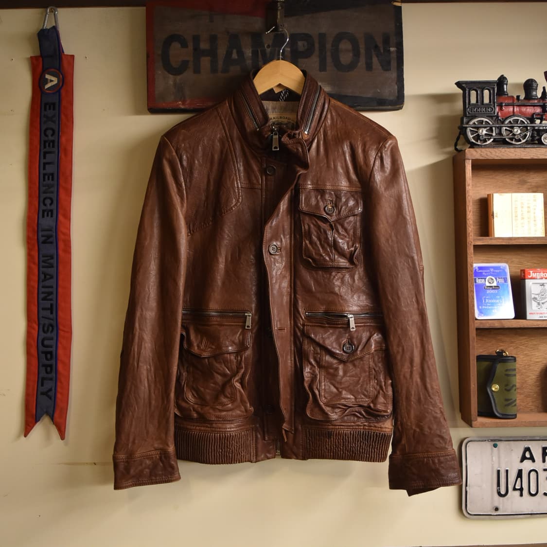 지오지아(ZIOZIA) 양가죽 자켓 브라운 100 상품이미지1