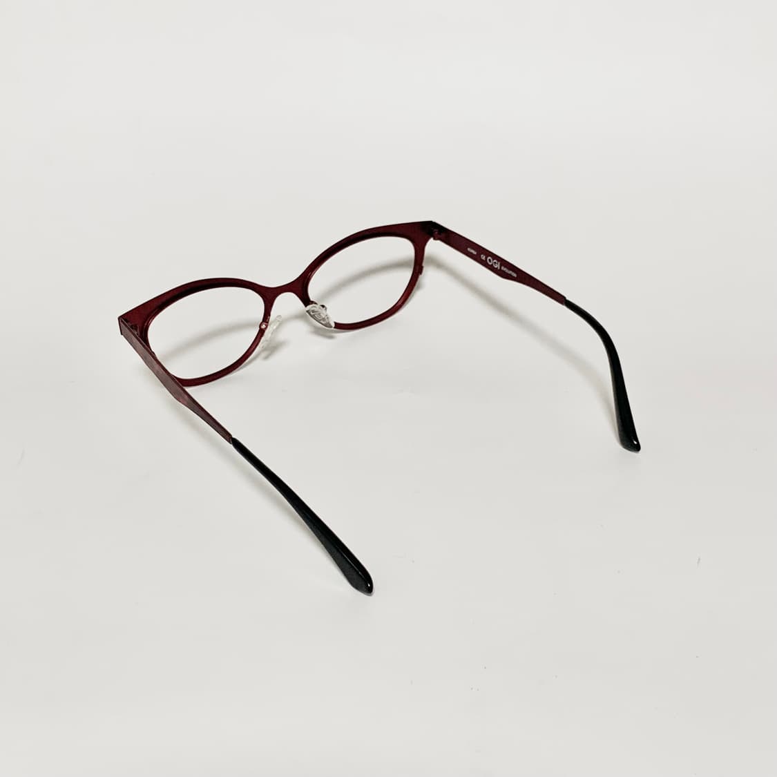 1001 빈티지안경 캣아이 긴다리 가벼운 메탈 마블 패턴 레드 데드스탁  상품이미지5