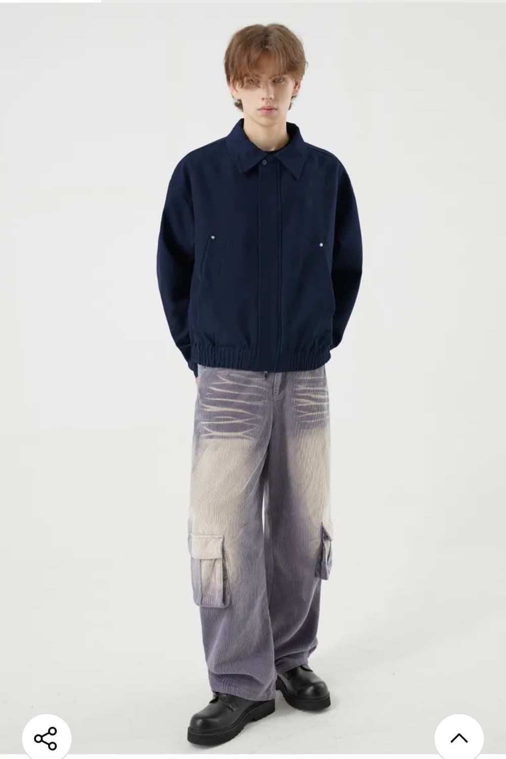 (L) 트릴리온 빈티지 워싱 코듀로이 와이드 카고 팬츠 (GRAY) 상품이미지4