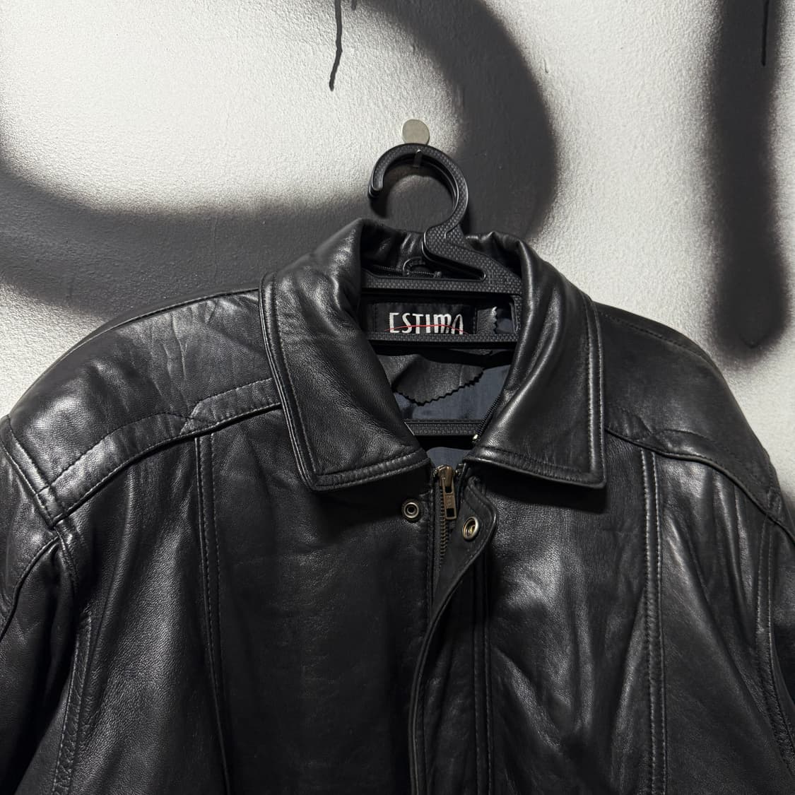 VTG 빈티지 100% 쉽스킨 리얼 레더 가죽 블루종 자켓 상품이미지3