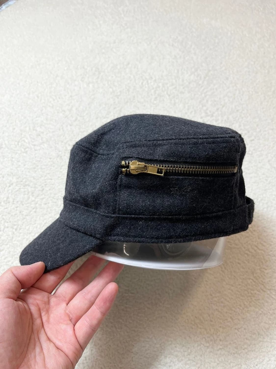 빔즈 Beams 지퍼 디테일 울 헌팅 캡 A1704 상품이미지3