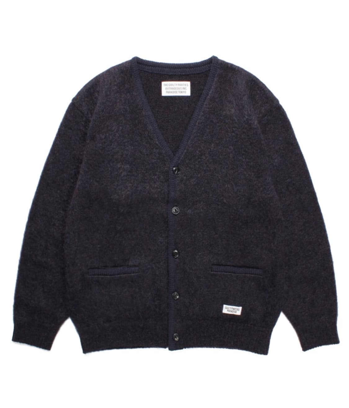 새상품) 와코마리아 마블 모헤어 니트 가디건 딥퍼플 XL 상품이미지1