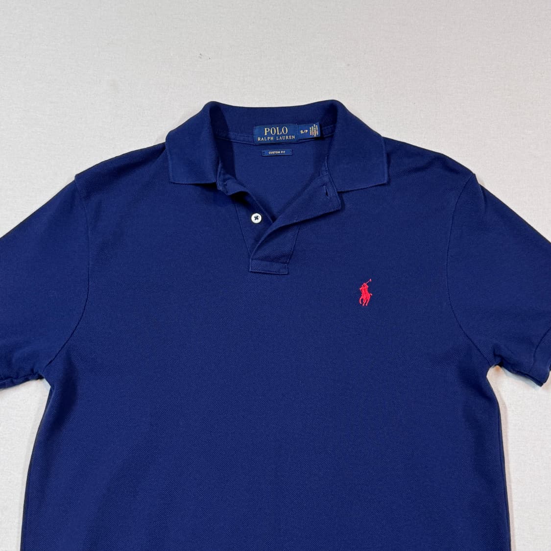 S) 폴로 랄프로렌 클래식 네이비 반팔 카라티 PK 커스텀핏 상품이미지3