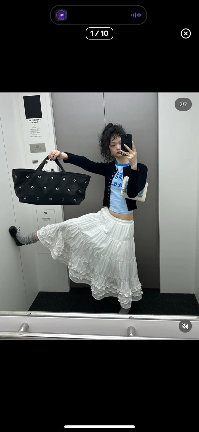 플리즈프로젝트 미디 프릴 스커트 화이트 상품이미지1