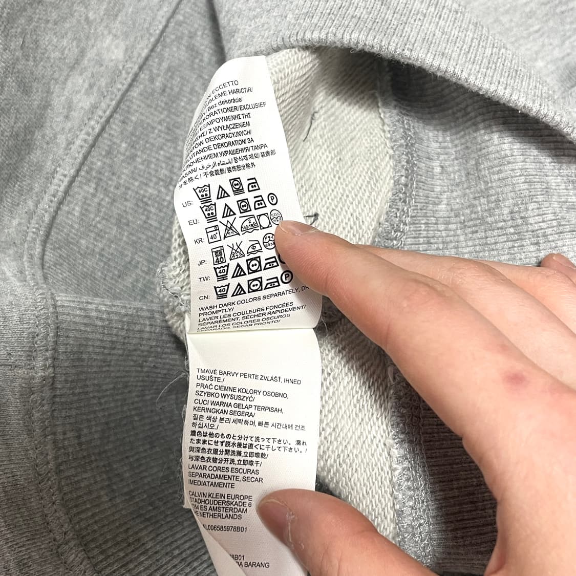 캘빈클라인 그레이 맨투맨 여성XS 상품이미지6