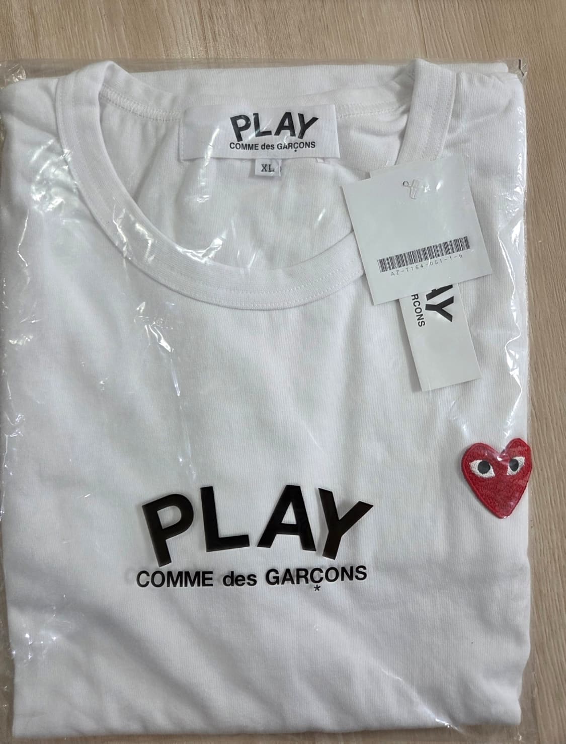 꼼데가르송 Play 롱슬리브 화이트/레드와펜 XL 상품이미지2