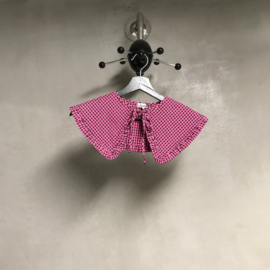 가니 체크 칼라 탑 핑크 F(W) 상품이미지1