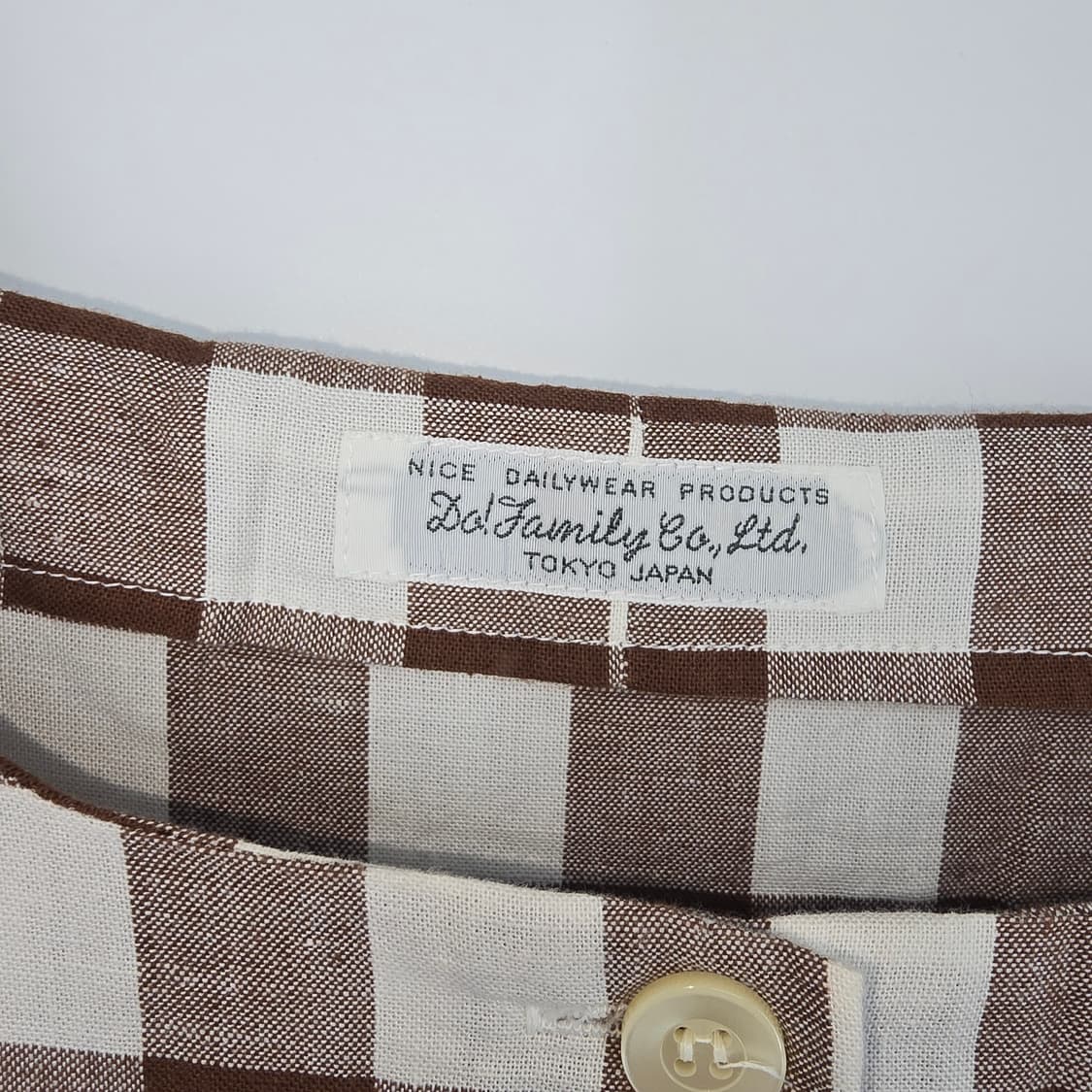 일본 빈티지 브라운 체크 민소매 코튼 원피스 상품이미지2