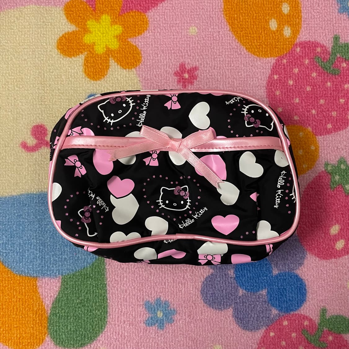 04년도 산리오 고전 키티 블랙핑크 리본 파우치 상품이미지2