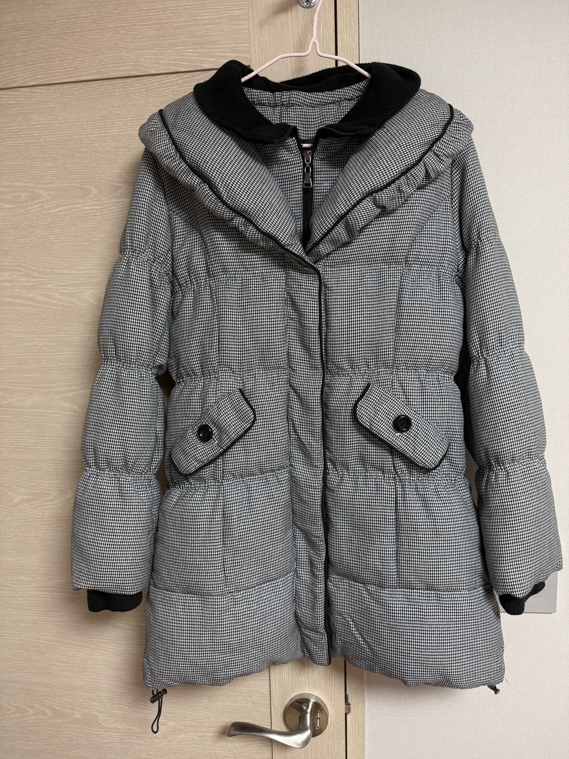 일본 빈티지 세일러 체크 롱패딩 상품이미지1