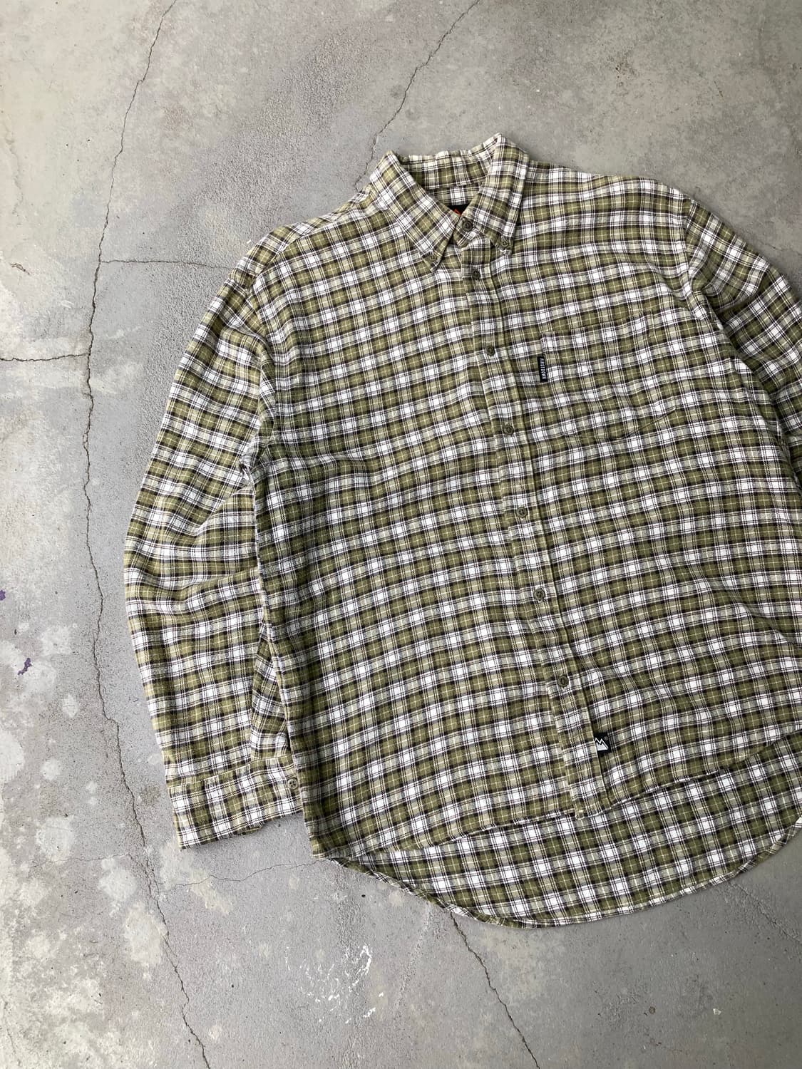 first down green tea check shirt 상품이미지2