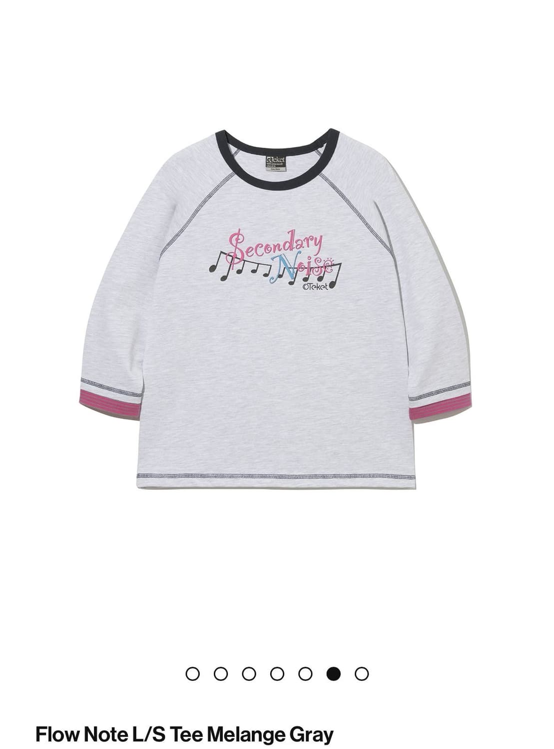 테켓 flow note 롱슬리브 티셔츠 멜란지그레이 상품이미지1