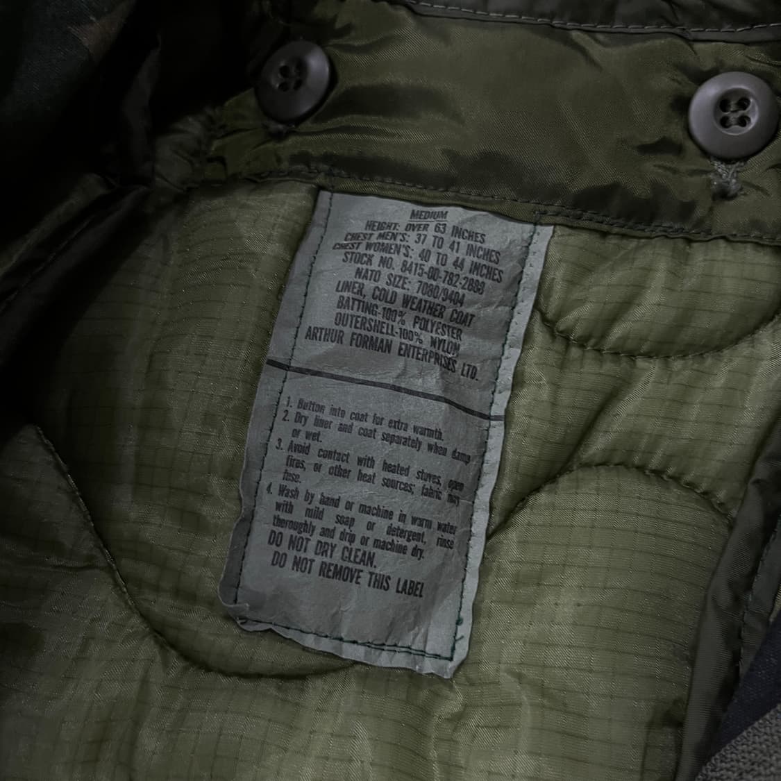 100 오리지날 밀리터리 내피 자켓 상품이미지4