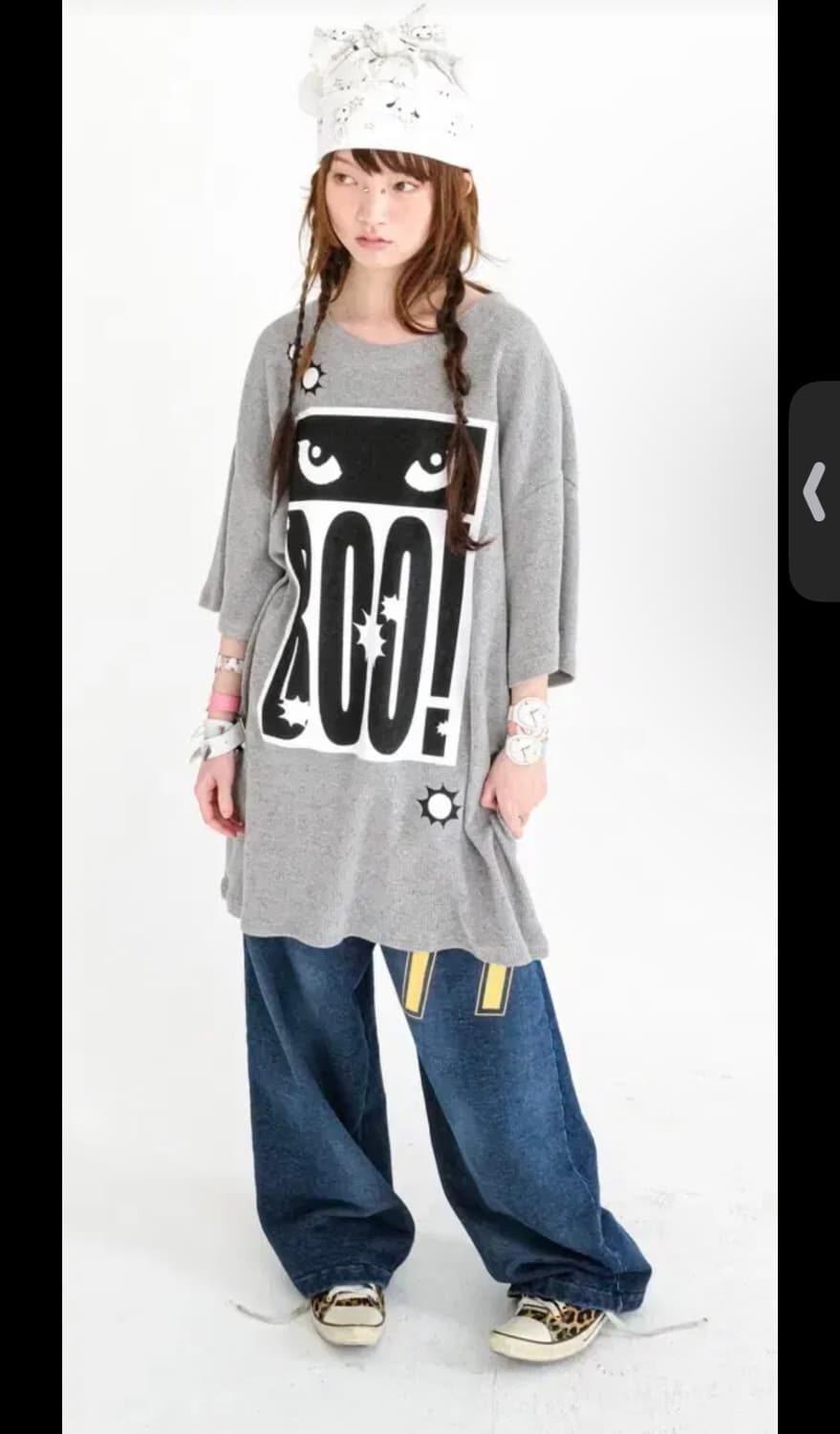 샵페어리) Cat's Eyes Flower Waffle Top GR F 상품이미지1