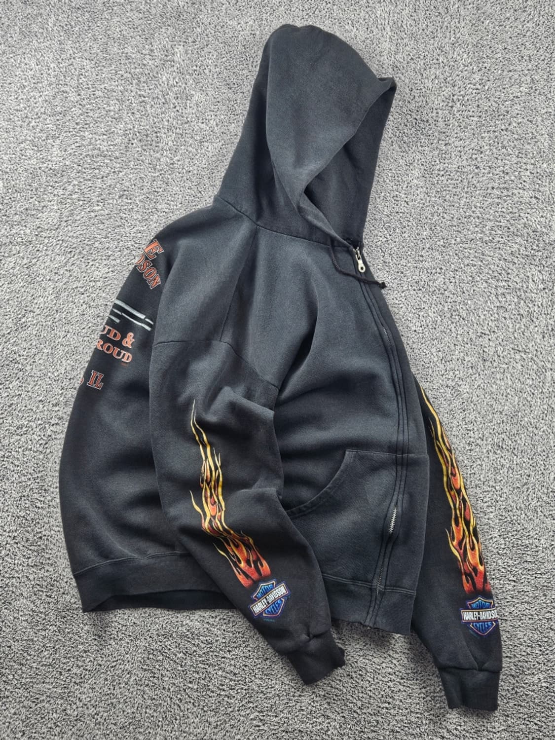 00's 할리데이비슨 플레임 프린팅 후드 집업 ( L추정 )/ 11144 상품이미지4
