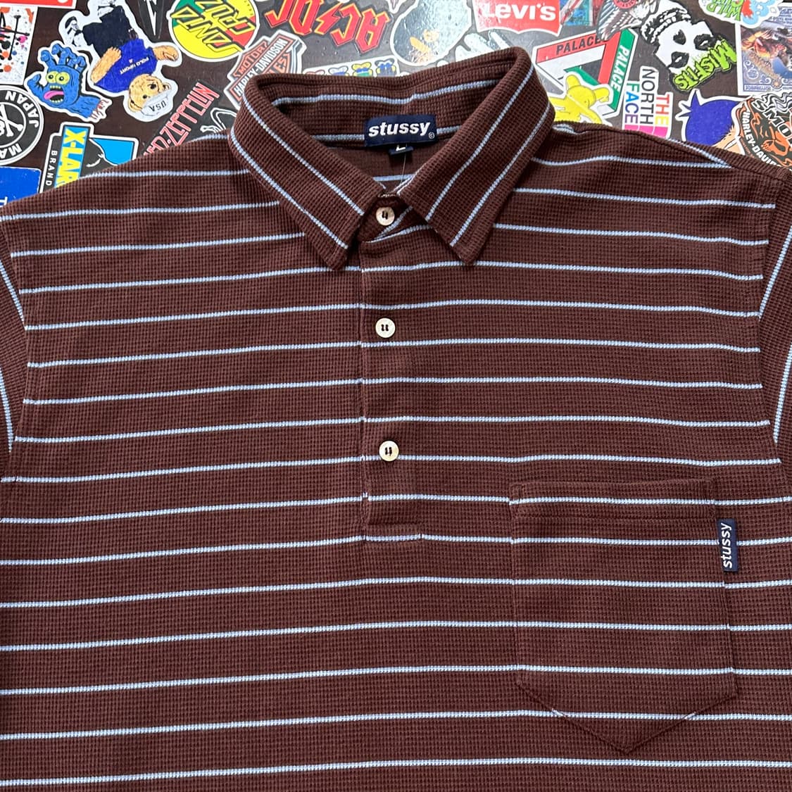 90s USA 올드 스투시 폴로 셔츠 데드스탁 L 상품이미지4