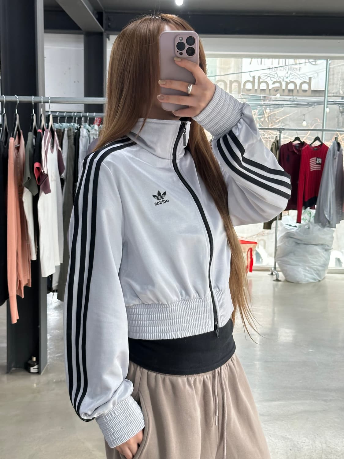 아디다스 하이샤인 실버 크롭 트랙탑 져지 상품이미지3