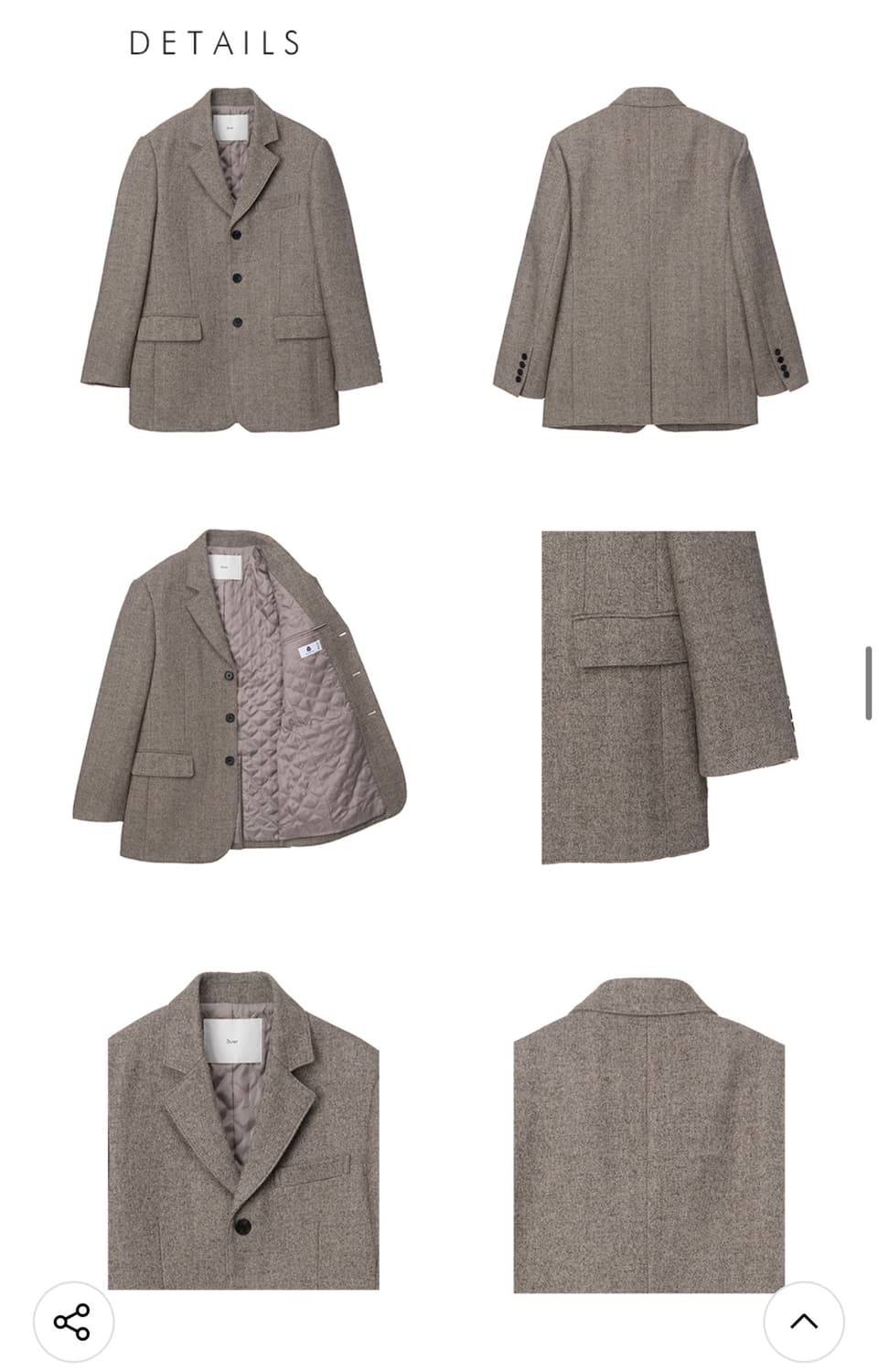 던스트 블레이저 자켓 JACKET BEIGE HERRINGBONE 상품이미지3