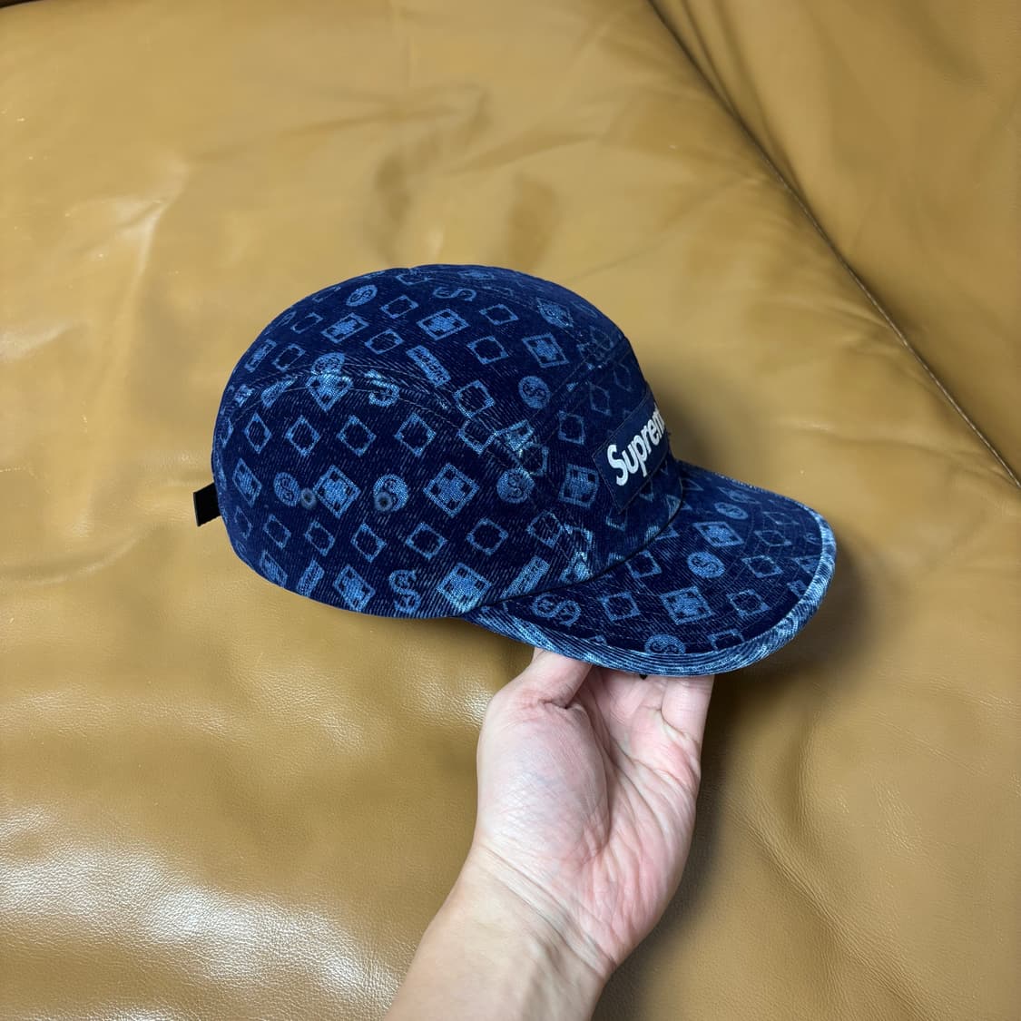 슈프림 캠프캡 모자 박스로고 네이비 상품이미지3