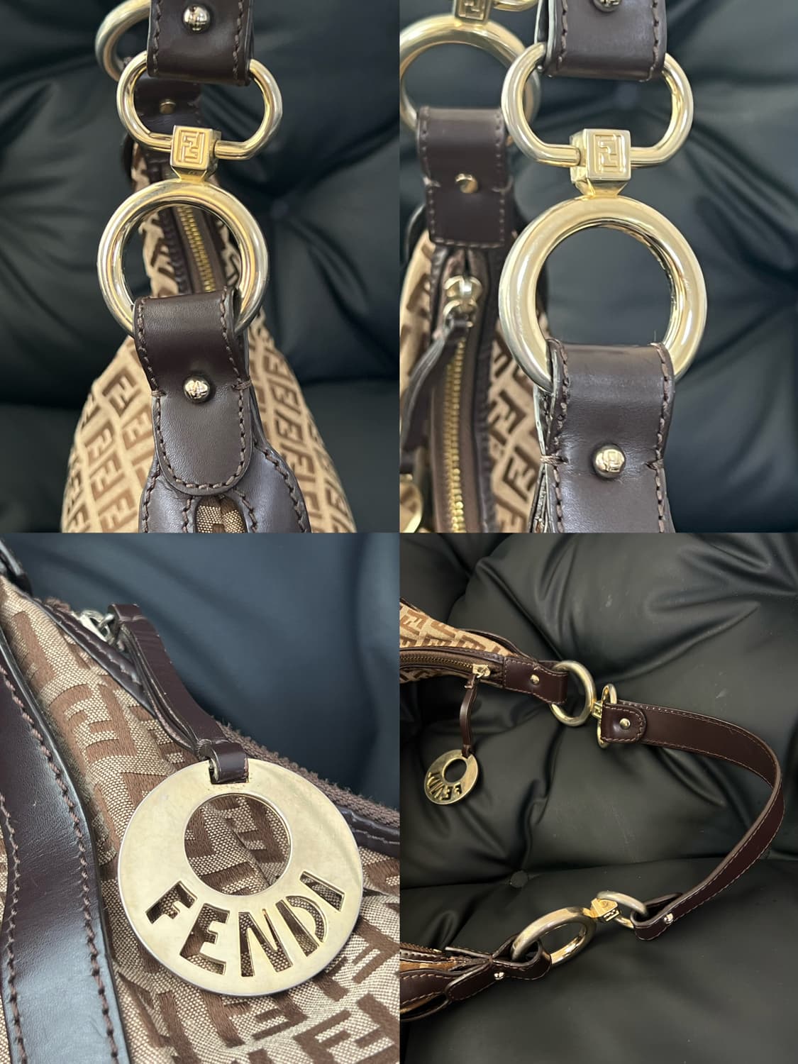 펜디 FF 로고 호보백 브라운 상품이미지7