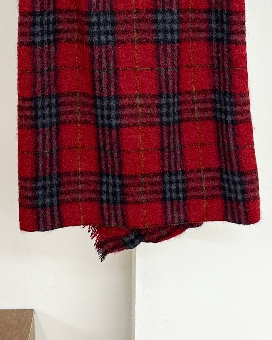 막스마라 레드 플레이드 체크 랩 미디 스커트 상품이미지6