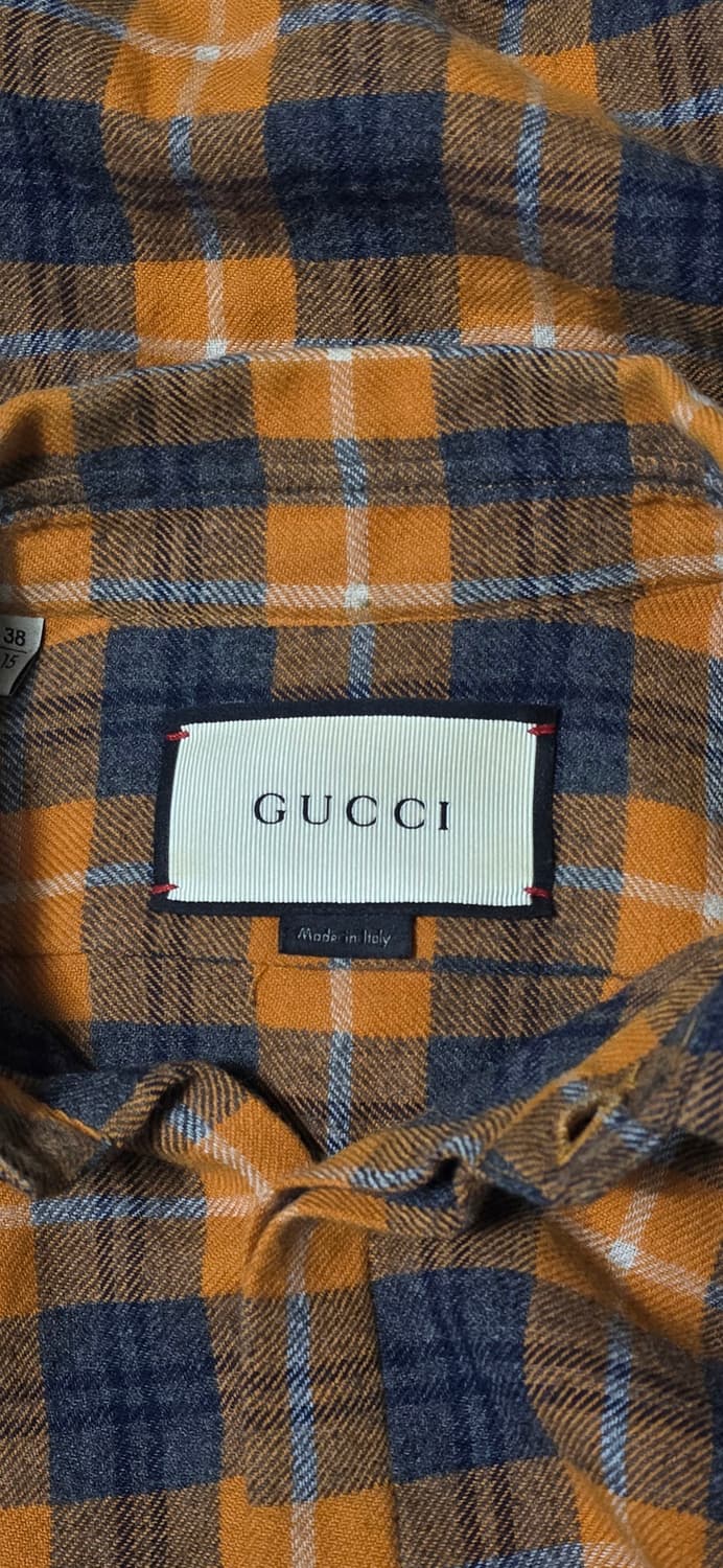 구찌 남성 오렌지 체크 플란넬 셔츠 66 상품이미지3