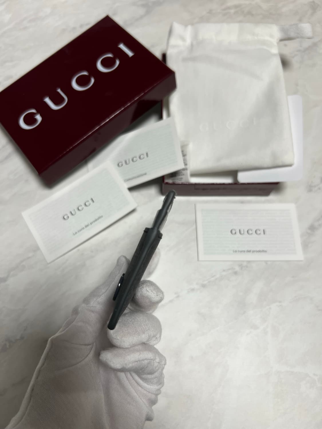 구찌 그레이 트리밍 GG 카드지갑 상품이미지6