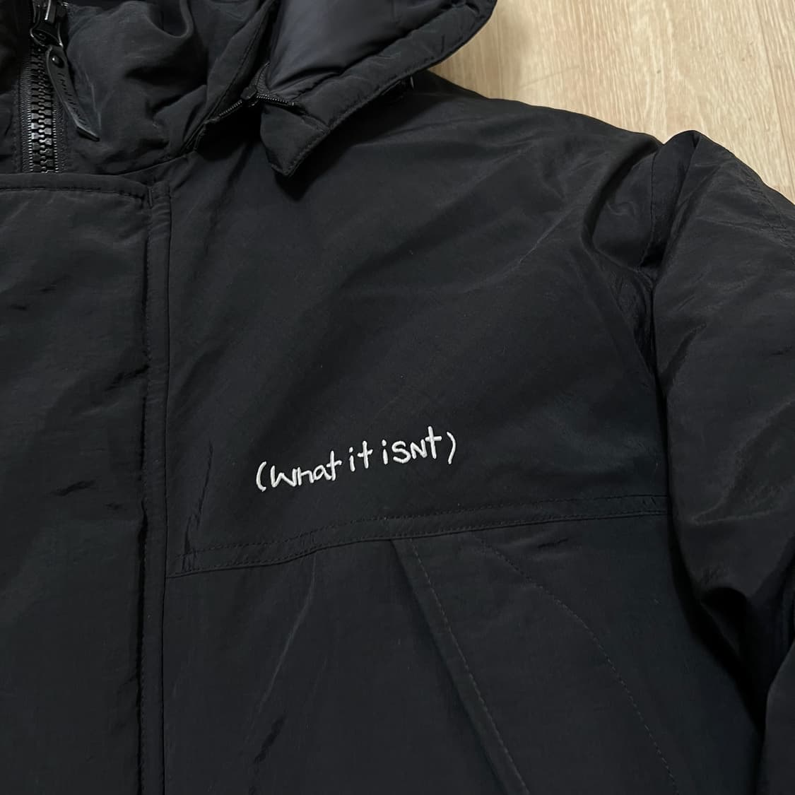 와릿이즌 로고 헤비다운 하프 패딩 L/100  상품이미지3