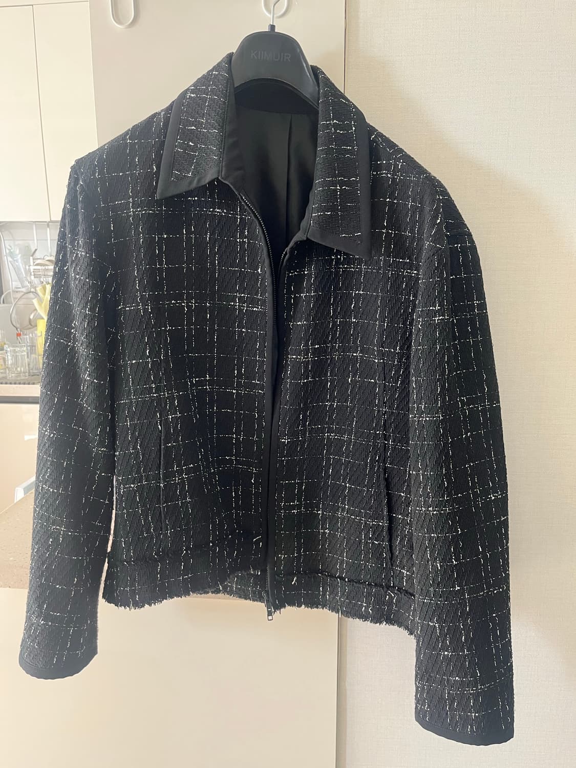 엘무드 자켓 트위드 블루종 쿼츠 울 블랙 48 상품이미지1