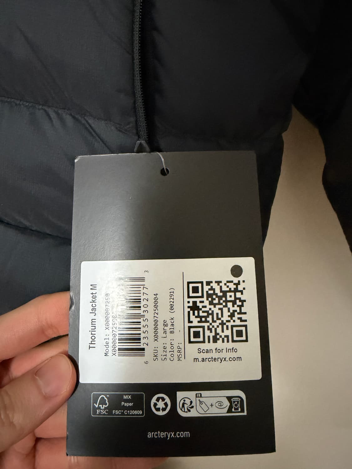 25FW 아크테릭스 토륨 L 논후드 새상품 상품이미지3