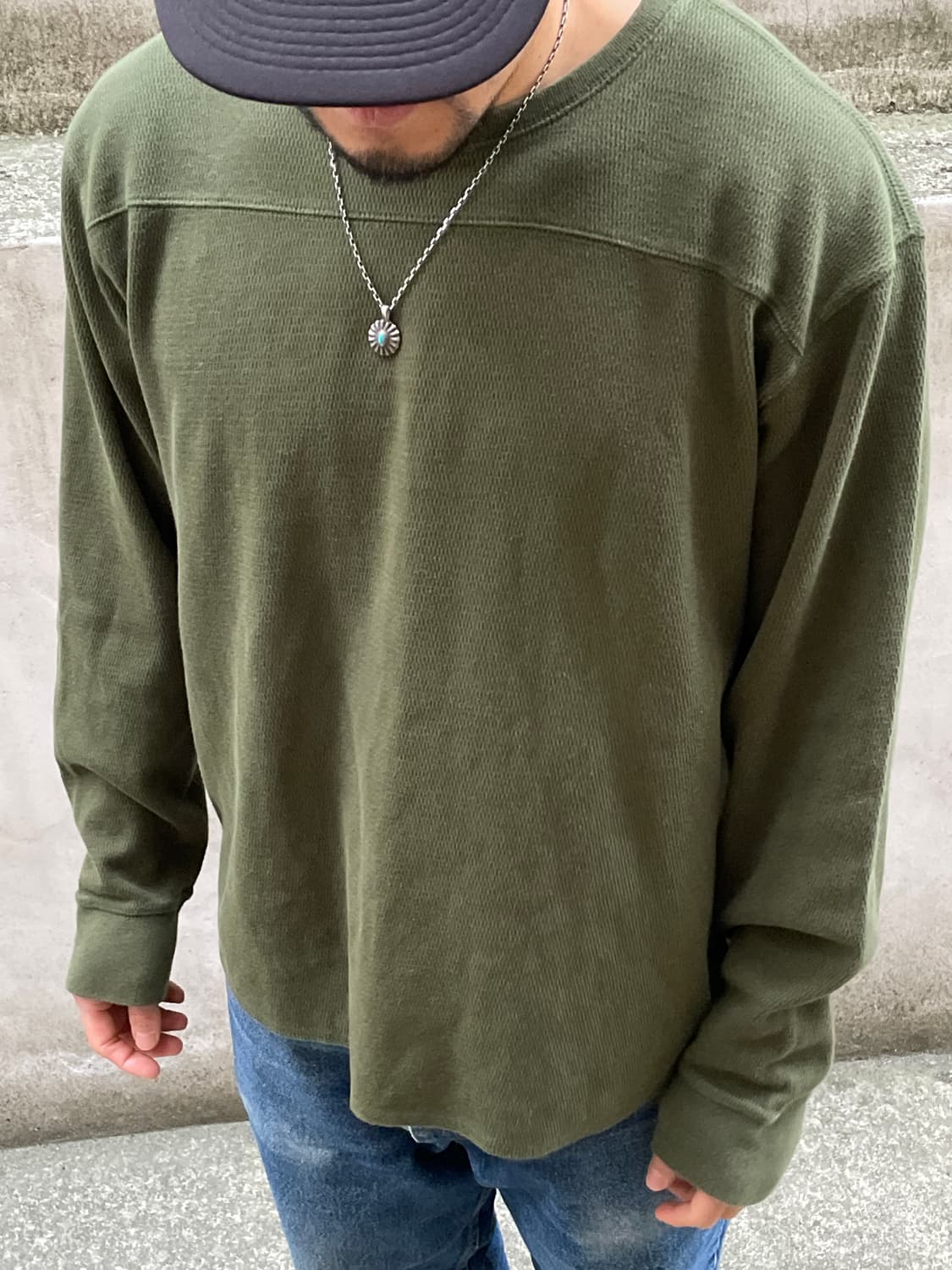 00s Old Gap Thermal Olive Long Sleeve 상품이미지3