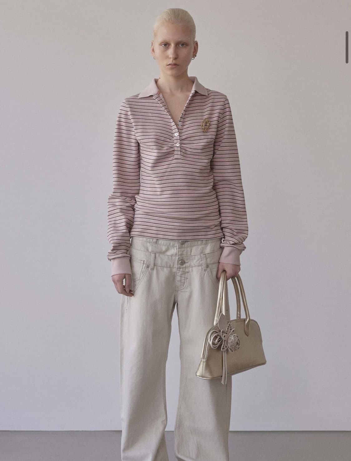 스컬프터 Sculptor 셔링 테니스 셔츠 핑크 상품이미지1