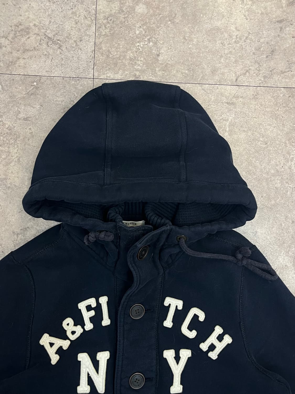 아베크롬비 버튼 기모 후드집업 네이비 S #csz3680 상품이미지6
