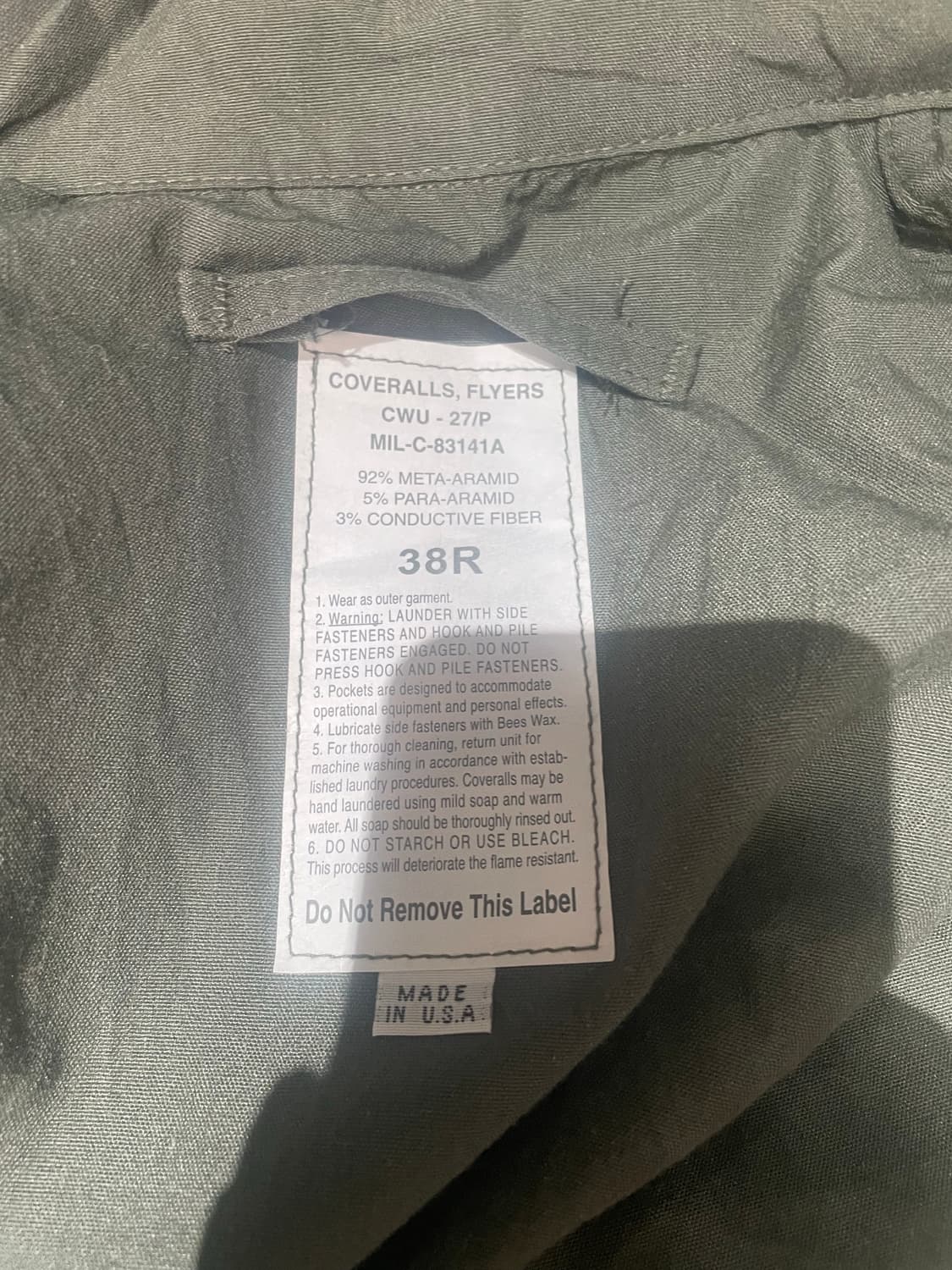 CWU-27/P 빈티지 미공군 점프수트 38R  상품이미지3