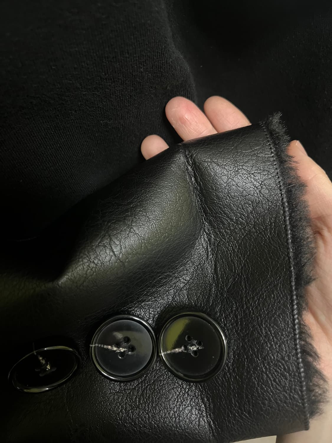 Notyourrose 낫유어로즈 숏 리버시블 레더 무스탕(s) 상품이미지7