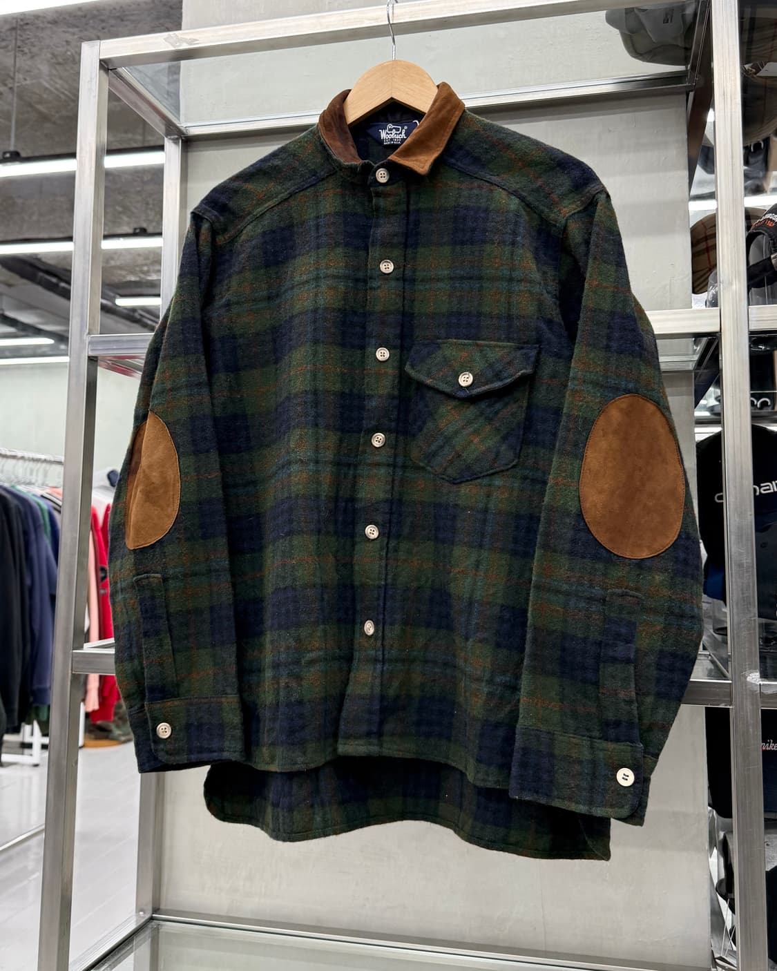  울리치 Woolrich 00s USA 타탄체크 헤링본 울 셔츠 상품이미지2
