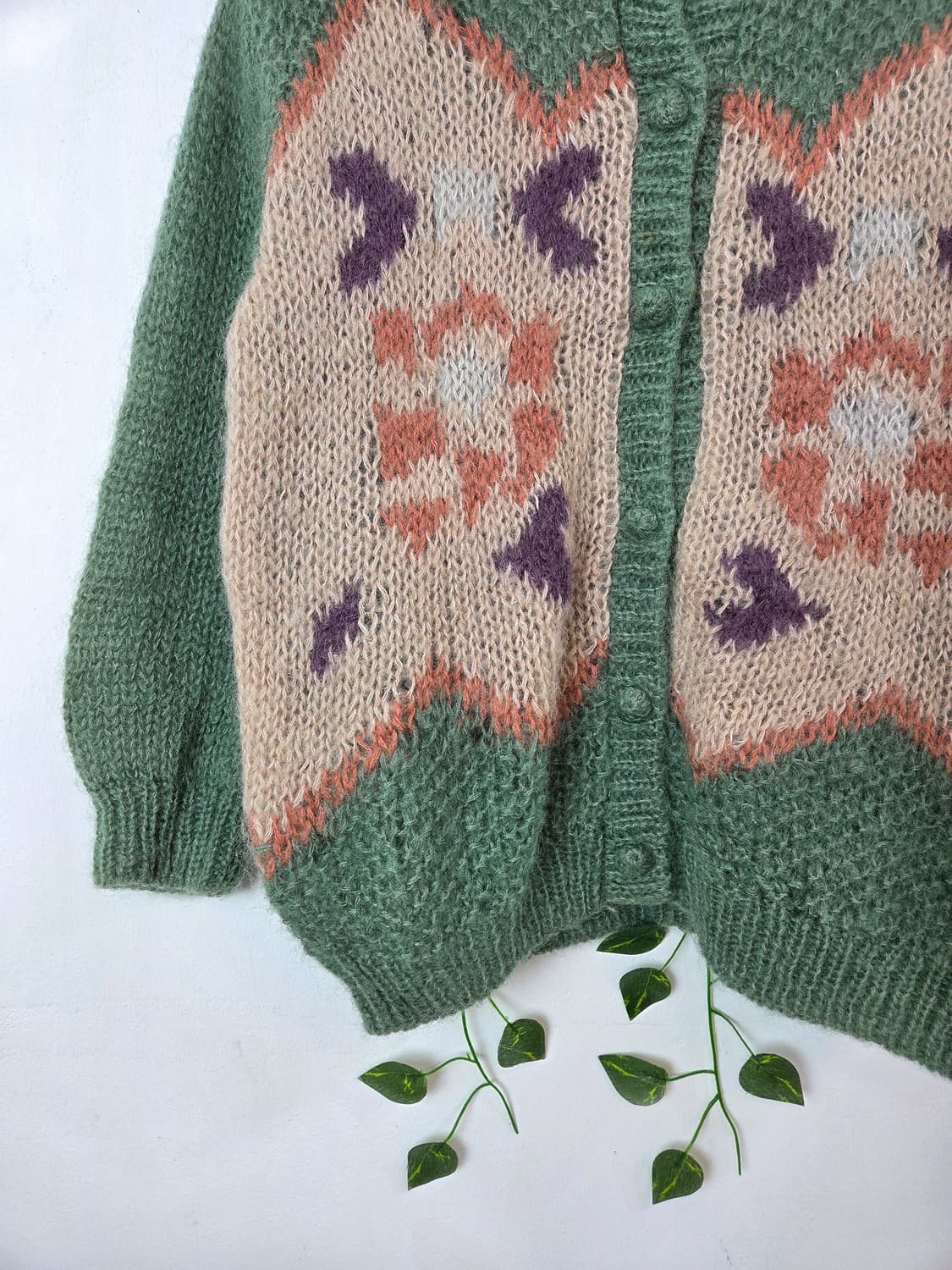 그리너리 패턴 가디건 상품이미지3