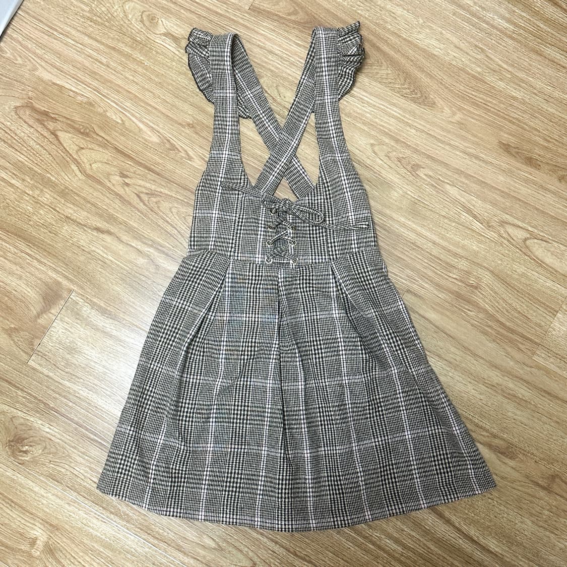 빈티지 딸기초코 핑크 브라운 체크 원피스 히메갸루 로걀 라떼 리즈리사깔 상품이미지1