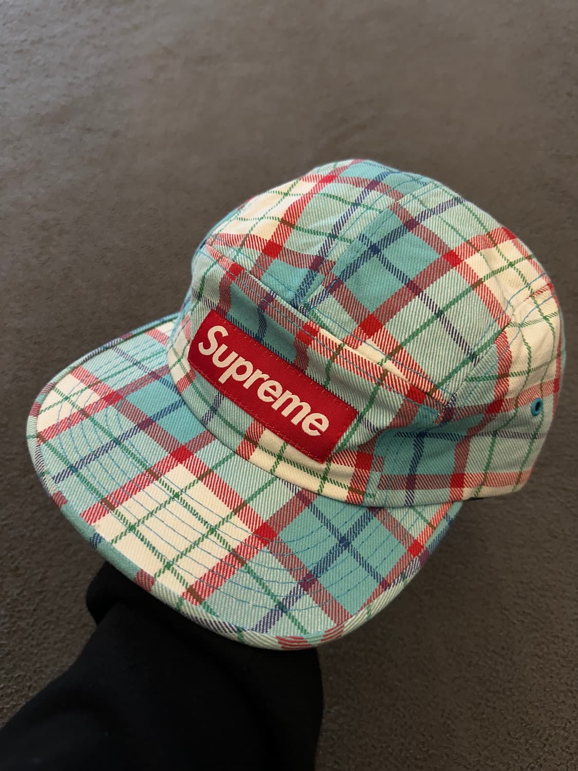 슈프림 체크 캠프캡 처분 새상품급  상품이미지1