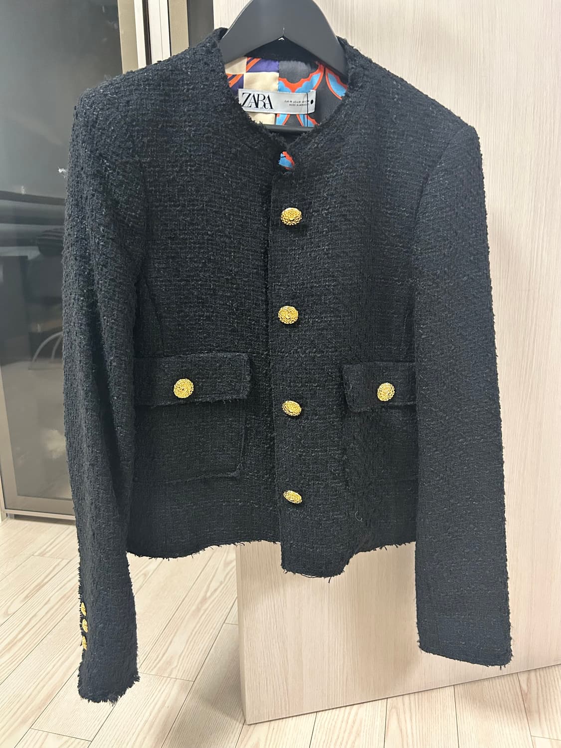 자라 블랙 스트럭처 트위드 자켓 상품이미지1