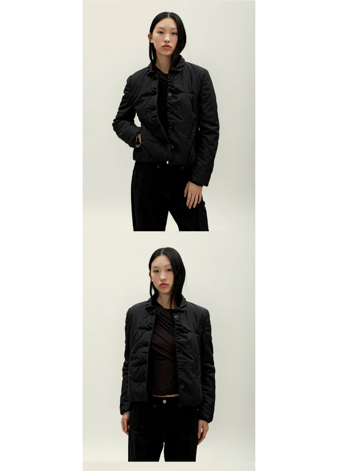 Padded Single Crop Jacket Black 상품이미지2