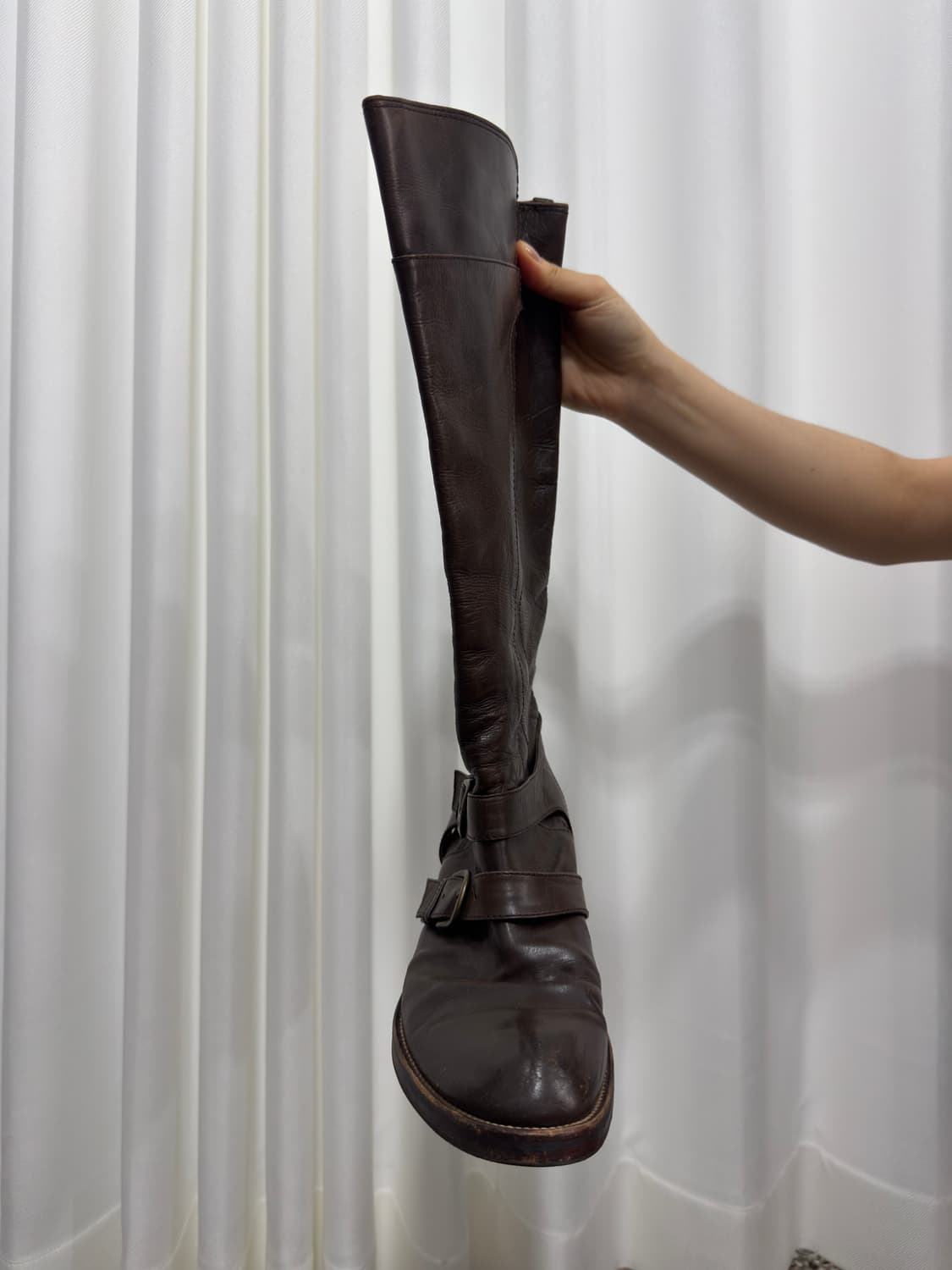vibram brown buckle leather boots 상품이미지2
