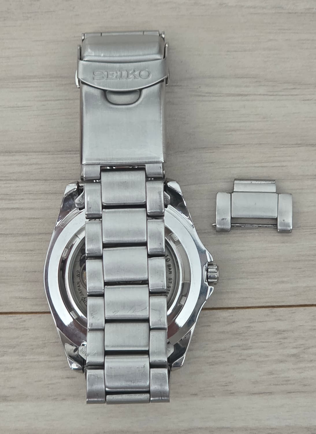 세이코 (SEIKO) 베이비스모 다이버 블랙 오토메틱 스켈레톤 백 시계 상품이미지4